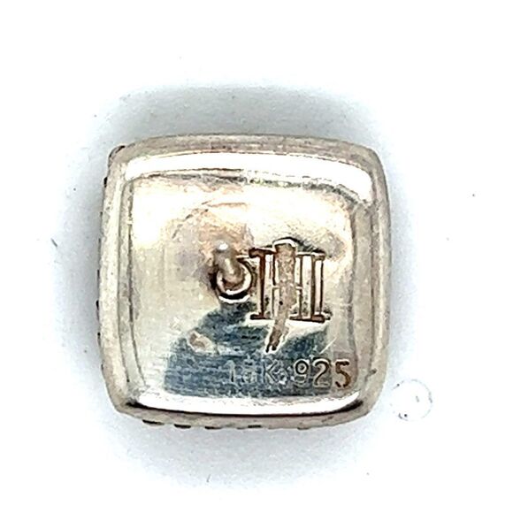 John Hardy Estate Single Earring With Plastic Disk Back 18k Y Gold + Silver JH30 - Picture 5 of 6